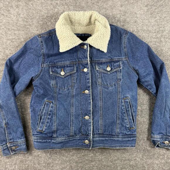 Xelement Women Vintage Denim Sherpa Lined Jacket Size Medium - Picture 1 of 6